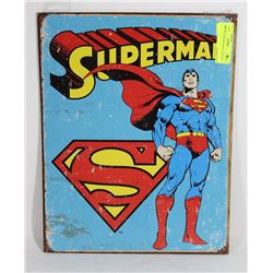 SUPERMAN RETRO STYLE TIN SIGN 12"X16".