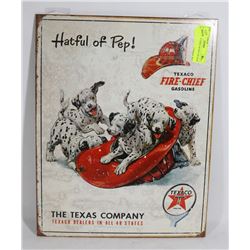 TEXACO TIRE CHIEF RETRO TIN SIGN 12"X16".
