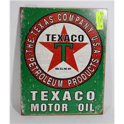 TEXACO RETRO TIN SIGN 12"X16".
