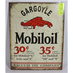 GARGOYLE MONIL OIL RETRO TIN SIGN 12"X16".