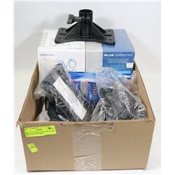 BOX OF ASSORTED INCL DVD CASES, DVD -RAM, AND MORE