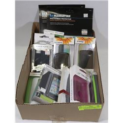 FLAT OF ASSORTED PHONE CASES AND SCREEN PROTECTORS