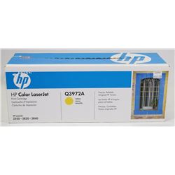 HP COLOR LASERJET Q3972A YELLOW CARTRIDGE.