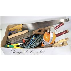 TRAY OF ASSORTED TOOLS AND SHOP SUPPLIES