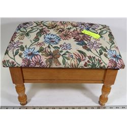 VINTAGE FOOT STOOL WITH OPEN