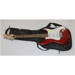 GUITAR SLAMMER RED ELECTRIC WITH SOFT CASE.