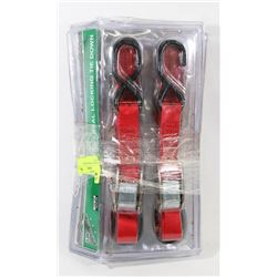 3 PACKS OF 2 NEW RATCHET STRAPS.