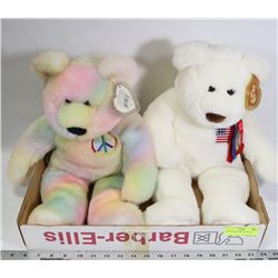 PAIR OF LARGE BEANIE BEARS
