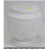 Image 1 : STONE CARVED WHITE URN/ JAR