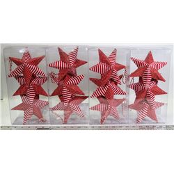 4 PACKS OF HANGING STAR CHRISTMAS DECORATIONS