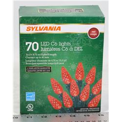 STRING OF 70 INDOOR/OUTDOOR LED C6 LIGHTS