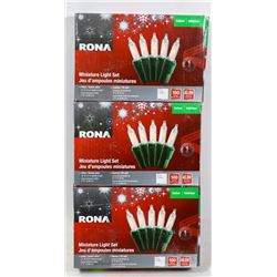 THREE BOXES OF INDOOR MINIATURE LIGHT SETS