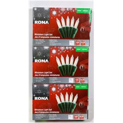 THREE BOXES OF INDOOR MINIATURE LIGHT SETS