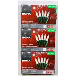 THREE BOXES OF INDOOR MINIATURE LIGHT SETS