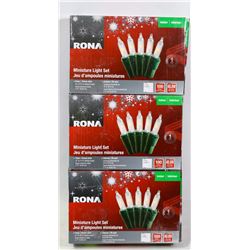 THREE BOXES OF INDOOR MINIATURE LIGHT SETS