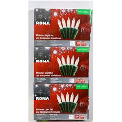 THREE BOXES OF INDOOR MINIATURE LIGHT SETS