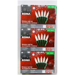 THREE BOXES OF INDOOR MINIATURE LIGHT SETS