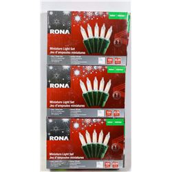 THREE BOXES OF INDOOR MINIATURE LIGHT SETS