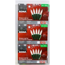 THREE BOXES OF INDOOR MINIATURE LIGHT SETS