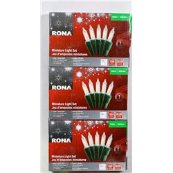 THREE BOXES OF INDOOR MINIATURE LIGHT SETS