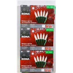 THREE BOXES OF INDOOR MINIATURE LIGHT SETS