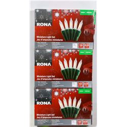 THREE BOXES OF INDOOR MINIATURE LIGHT SETS