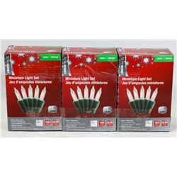THREE BOXES OF INDOOR MINIATURE LIGHT SETS