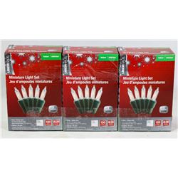 THREE BOXES OF INDOOR MINIATURE LIGHT SETS