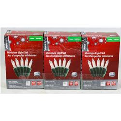 THREE BOXES OF INDOOR MINIATURE LIGHT SETS