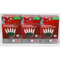 THREE BOXES OF INDOOR MINIATURE LIGHT SETS