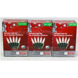 THREE BOXES OF INDOOR MINIATURE LIGHT SETS
