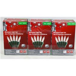 THREE BOXES OF INDOOR MINIATURE LIGHT SETS