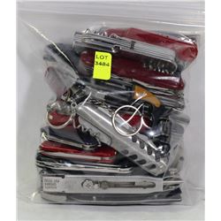 BAG OF ASSORTED POCKET KNIVES