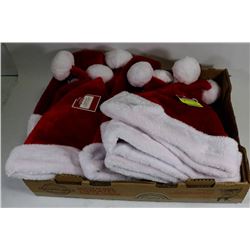 FLAT OF 12 SANTA HATS (ASSORTED SIZES)