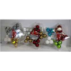 3 PACKS OF 20 CHRISTMAS BALLS