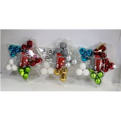 3 PACKS OF 20 CHRISTMAS BALLS
