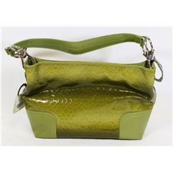 GREEN SNAKESKIN STYLE HANDBAG