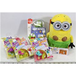 LOT OF ASSORTED KIDS TOYS, INCLUDING MINION,