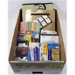 STATIONARY LOT INCL, CLIPBOARD, STAPLER, NOTEBOOKS