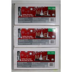 BUNDLE OF 3 NOEL INDOOR CHRISTMAS DECORATIONS