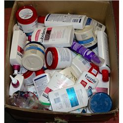 LARGE BOX OF ASSORTED CREAMS AND LOTIONS