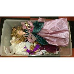 BOX WITH 9 SMALL COLLECTIBLE DOLLS