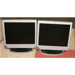 LOT OF TWO HP 17" COMPUTER MONITORS