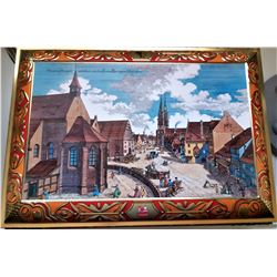 25)  HUGE DECORATED HINGED TIN BOX