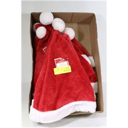 FLAT OF 7 CHILD SIZE SANTA HATS