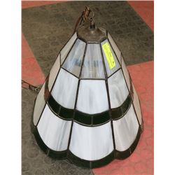 VINTAGE STAINED GLASS HANGING LIGHT