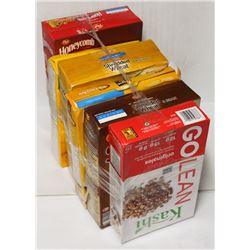 6 BOXES OF ASSORTED CEREAL