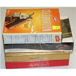 4 BOXES OF ASSORTED CHOCOLATES AND COOKIES