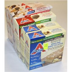 6 BOXES OF ASSORTED ATKINS SNACK BARS