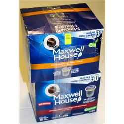2 BOXES OF MAXWELL HOUSE MEDIUM ROAST K CUPS
